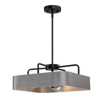 Bexar Three Light Chandelier/Semi-Flush in Matte Black With Dark Pewter Accents (88|6125700)