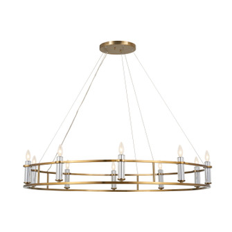 Rosalind Ten Light Chandelier in Brushed Natural Brass (12|52491BNB)