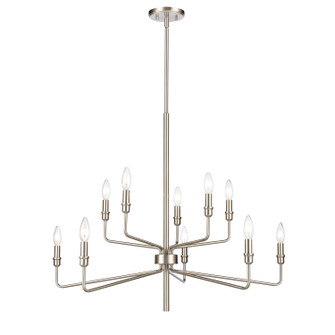 Saginaw Ten Light Chandelier in Satin Nickel (45|81529/5+5)