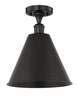 Edison One Light Semi-Flush Mount in Matte Black (405|616-1F-BK-MBC-12-BK)