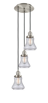 Franklin Restoration Three Light Pendant in Brushed Satin Nickel (405|113F-3P-SN-G194)