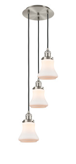 Franklin Restoration Three Light Pendant in Brushed Satin Nickel (405|113F-3P-SN-G191)