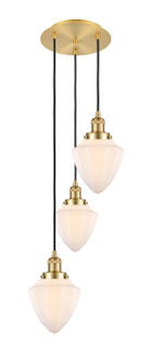 Franklin Restoration Three Light Pendant in Satin Gold (405|113F-3P-SG-G661-7)