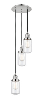 Franklin Restoration Three Light Pendant in Polished Nickel (405|113F-3P-PN-G312)