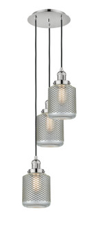 Franklin Restoration Three Light Pendant in Polished Nickel (405|113F-3P-PN-G262)