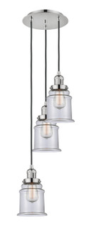 Franklin Restoration Three Light Pendant in Polished Nickel (405|113F-3P-PN-G182)