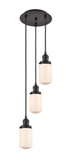 Franklin Restoration Three Light Pendant in Oil Rubbed Bronze (405|113F-3P-OB-G311)