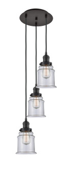 Franklin Restoration Three Light Pendant in Oil Rubbed Bronze (405|113F-3P-OB-G182)