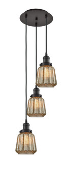 Franklin Restoration Three Light Pendant in Oil Rubbed Bronze (405|113F-3P-OB-G146)