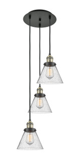 Franklin Restoration Three Light Pendant in Black Antique Brass (405|113F-3P-BAB-G44)