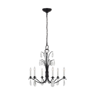 Shannon Six Light Chandelier in Aged Iron (454|CC1616AI)