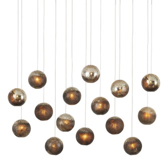 Pathos 15 Light Pendant in Antique Silver/Antique Gold/Matte Charcoal (142|9000-1016)