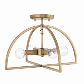 Lawson Four Light Semi-Flush Mount in Aged Brass (65|248841AD)