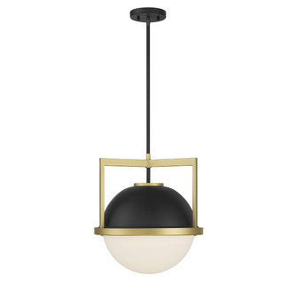 Carlysle One Light Pendant in Matte Black with Warm Brass (51|7-4600-1-143)