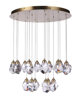 Euclid LED Chandelier in Aged Brass (90|371842)