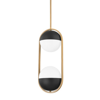 Willard Two Light Pendant in Patina Brass (67|F9922-PBR/SBK)