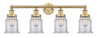 Edison Four Light Bath Vanity in Brushed Brass (405|616-4W-BB-G182)