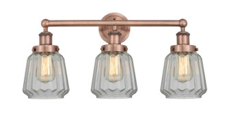 Edison Three Light Bath Vanity in Antique Copper (405|616-3W-AC-G142)