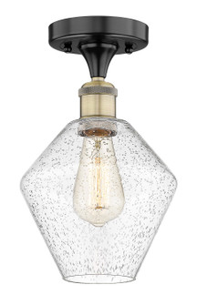 Edison One Light Semi-Flush Mount in Black Antique Brass (405|616-1F-BAB-G654-8)