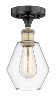 Edison One Light Semi-Flush Mount in Black Antique Brass (405|616-1F-BAB-G652-6)