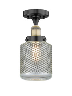 Edison One Light Semi-Flush Mount in Black Antique Brass (405|616-1F-BAB-G262)
