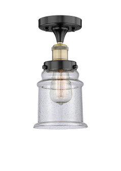 Edison One Light Semi-Flush Mount in Black Antique Brass (405|616-1F-BAB-G184)