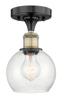 Edison One Light Semi-Flush Mount in Black Antique Brass (405|616-1F-BAB-G124-6)