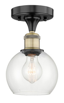 Edison One Light Semi-Flush Mount in Black Antique Brass (405|616-1F-BAB-G122-6)