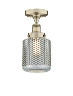 Edison One Light Semi-Flush Mount in Antique Brass (405|616-1F-AB-G262)