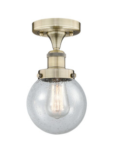 Edison One Light Semi-Flush Mount in Antique Brass (405|616-1F-AB-G204-6)