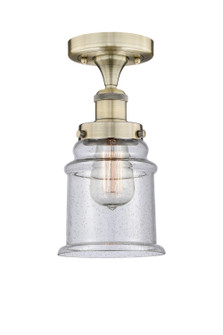 Edison One Light Semi-Flush Mount in Antique Brass (405|616-1F-AB-G184)