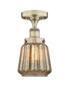 Edison One Light Semi-Flush Mount in Antique Brass (405|616-1F-AB-G146)