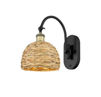 Downtown Urban One Light Wall Sconce in Black Antique Brass (405|518-1W-BAB-RBD-8-NAT)