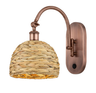 Downtown Urban One Light Wall Sconce in Antique Copper (405|518-1W-AC-RBD-8-NAT)