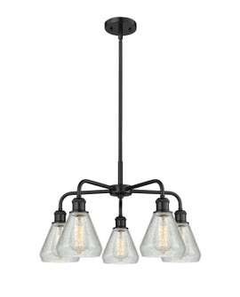 Downtown Urban Five Light Chandelier in Matte Black (405|516-5CR-BK-G275)