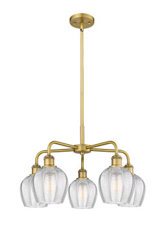 Downtown Urban Five Light Chandelier in Brushed Brass (405|516-5CR-BB-G462-6)