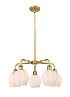 Downtown Urban Five Light Chandelier in Brushed Brass (405|516-5CR-BB-G461-6)