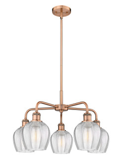 Downtown Urban Five Light Chandelier in Antique Copper (405|516-5CR-AC-G462-6)