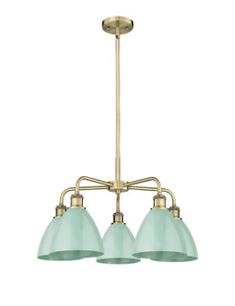 Downtown Urban Five Light Chandelier in Antique Brass (405|516-5CR-AB-MBD-75-SF)