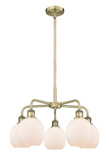 Downtown Urban Five Light Chandelier in Antique Brass (405|516-5CR-AB-G101)