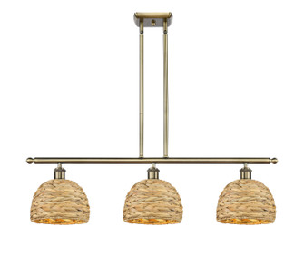 Downtown Urban Three Light Pendant in Satin Gold (405|516-3I-SG-RBD-8-NAT)