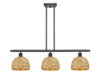 Downtown Urban Three Light Pendant in Matte Black (405|516-3I-BK-RBD-8-NAT)