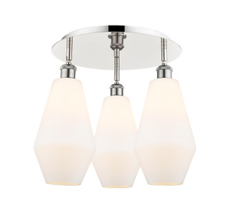 Downtown Urban Three Light Flush Mount in Polished Nickel (405|516-3C-PN-G651-7)