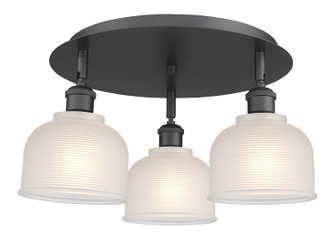 Downtown Urban Three Light Flush Mount in Matte Black (405|516-3C-BK-G411)