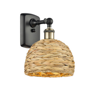 Downtown Urban One Light Wall Sconce in Black Antique Brass (405|516-1W-BAB-RBD-8-NAT)