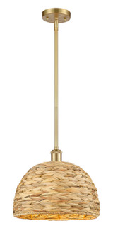 Downtown Urban One Light Pendant in Satin Gold (405|516-1S-SG-RBD-12-NAT)