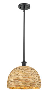 Downtown Urban One Light Pendant in Matte Black (405|516-1S-BK-RBD-12-NAT)