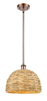 Downtown Urban One Light Pendant in Antique Copper (405|516-1S-AC-RBD-12-NAT)