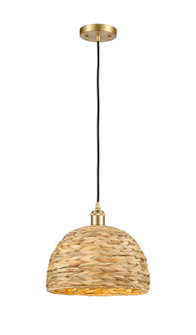 Downtown Urban One Light Pendant in Satin Gold (405|516-1P-SG-RBD-12-NAT)