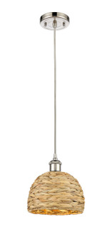 Downtown Urban One Light Pendant in Polished Nickel (405|516-1P-PN-RBD-8-NAT)